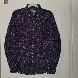 Bonobos Long Sleeve Shirt Dark Blue with Pink  S
